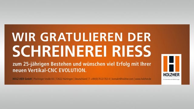 Zufriedener Referenzkunde von Holzher Schreinerei Riess - Evolution 7405