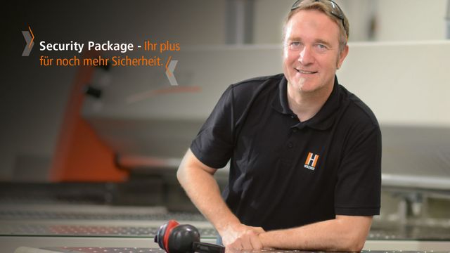 Das neue „Security Package“ garantiert ein besonders sicheres Arbeiten mit und um die Maschine Das neue „Security Package“ garantiert ein besonders sicheres Arbeiten mit und um die Maschine