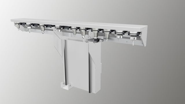 Mit 14 Werkzeugplätzen ist der Standard Linear-Werkzeugwechsler gut bestückt. Mit 14 Werkzeugplätzen ist der Standard Linear-Werkzeugwechsler gut bestückt.