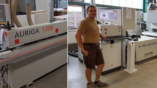 Bonne expérience avec la machine CNC HOLZ-HER PROMASTER 7125 et la machine à plaquer les chants Auriga 1308 La référence client HOLZHER Wieland de Gernsbach est satisfaite de la CNC et du traitement des bords