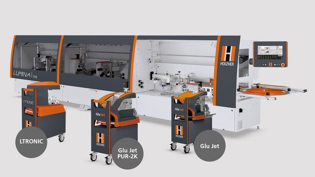 La machine à plaquer les chants HOLZ-HER LUMINA avec stations de change