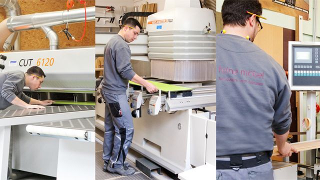 Expériences client avec machines Holzher - Rapport qualité/prix optimal Référence Holzher - Expériences avec scie à panneaux, usinage CNC, plaquage de chants
